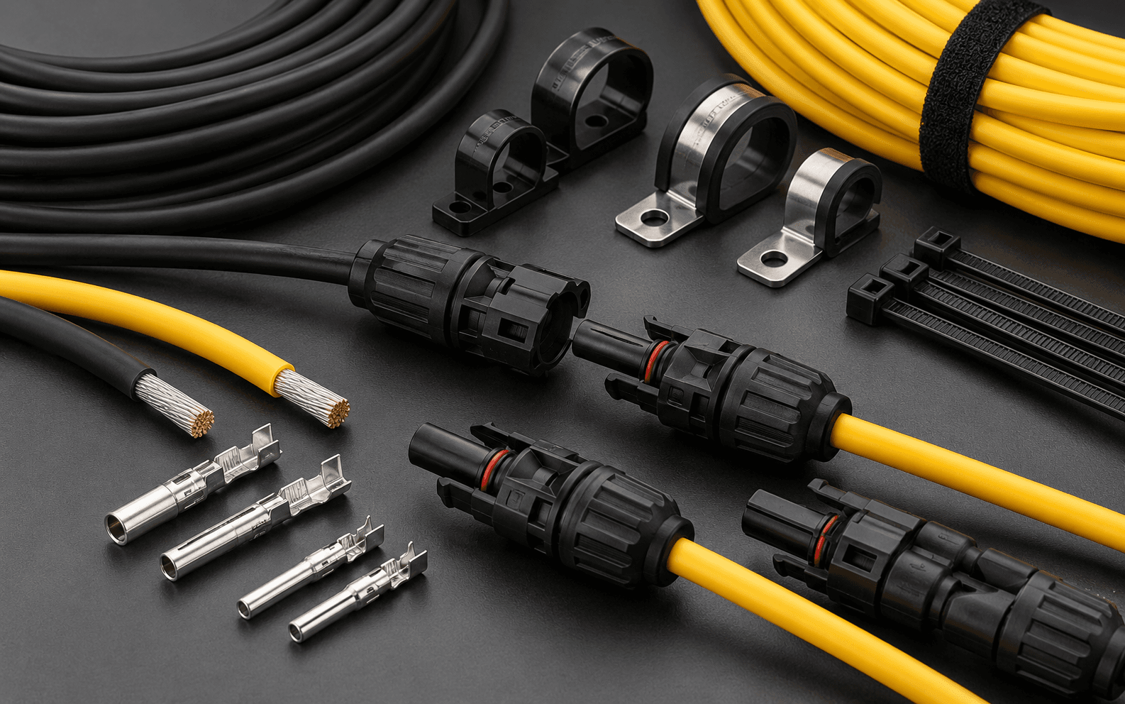 Imagen de referencia de cableado y conectores